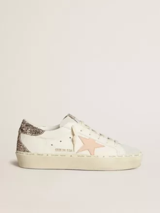 Hi Star i vitt nappa med rosa läderstjärna och glitterhälflik