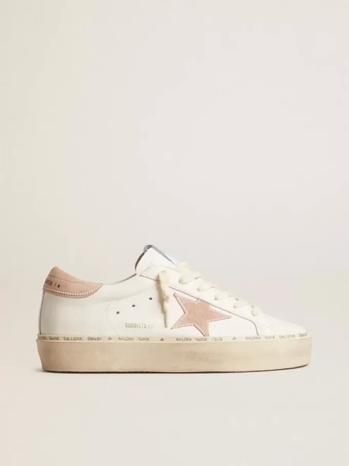 Hi Star LTD för damer med stjärna i gammalt rosa mocka och hälflik med pärlor Hi Star LTD för damer med stjärna i gammalt rosa mocka och hälflik med pärlor
