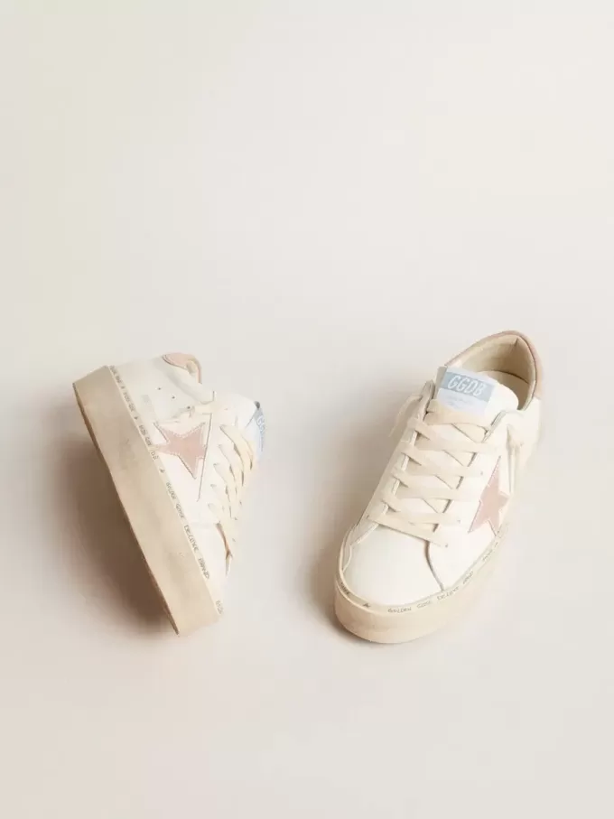 Hi Star LTD för damer med stjärna i gammalt rosa mocka och hälflik med pärlor Hi Star LTD för damer med stjärna i gammalt rosa mocka och hälflik med pärlor