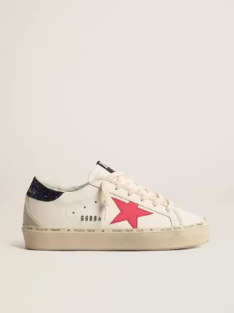 Hi Star med fuchsiafärgad läderstjärna och blå glitterklackflik