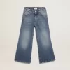 Jeans med vida ben i mellanblå bull denim Jeans med vida ben i mellanblå bull denim