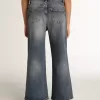 Jeans med vida ben i mellanblå bull denim Jeans med vida ben i mellanblå bull denim