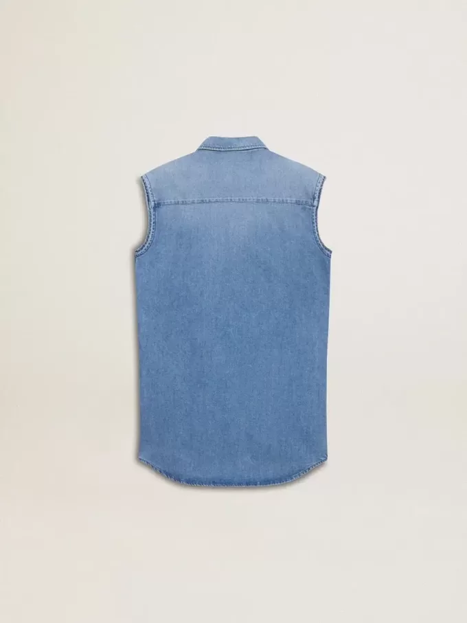 Jeanskjol för flickor med knut fram och broderi Jeanskjol för flickor med knut fram och broderi