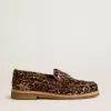 Jerry loafers för dam i ponnyhud med leopardmönster