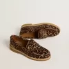 Jerry loafers för dam i ponnyhud med leopardmönster
