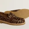 Jerry loafers för dam i ponnyhud med leopardmönster