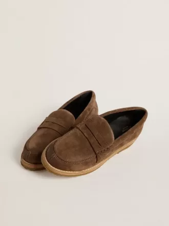 Jerry loafers för damer i duvgrå mocka