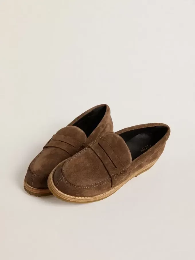 Jerry loafers för damer i duvgrå mocka