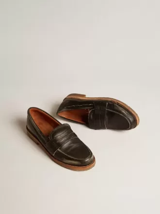 Jerry loafers för damer i svart läder