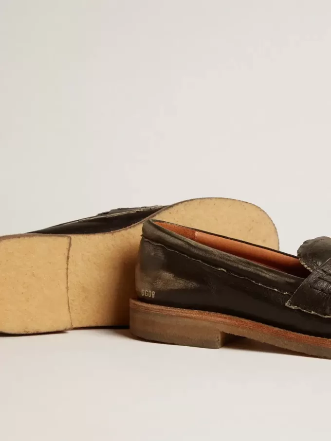 Jerry loafers för damer i svart läder