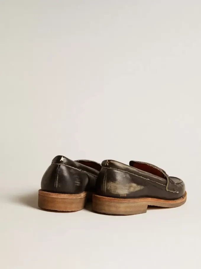 Jerry loafers för damer i svart läder
