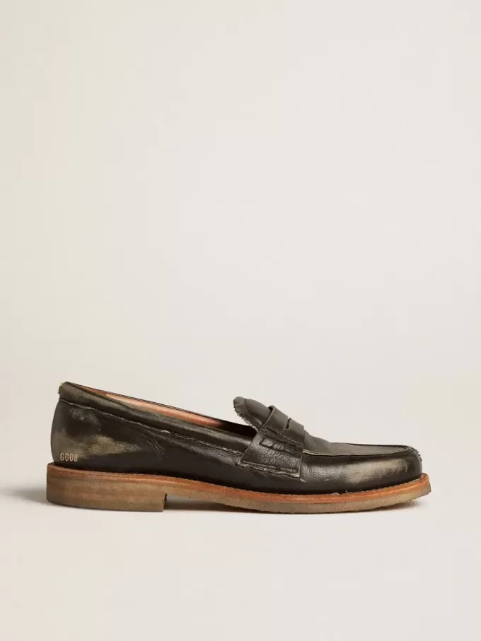 Jerry loafers för herr i svart läder