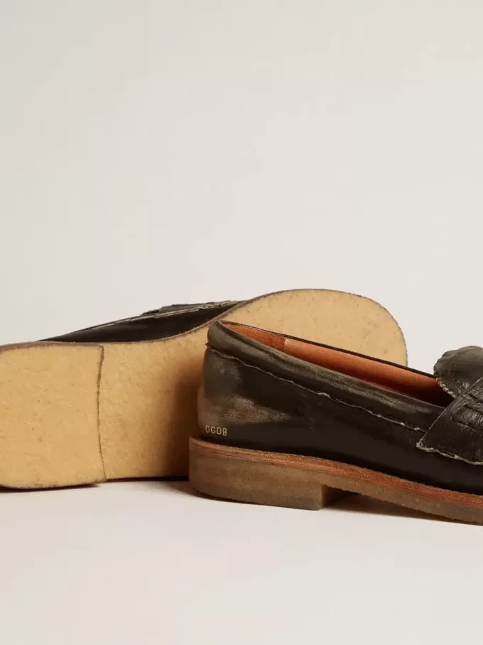 Jerry loafers för herr i svart läder