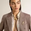 Jewelmates bolo-slips i svart läder med antikgulddetaljer i metall Jewelmates bolo-slips i svart läder med antikgulddetaljer i metall