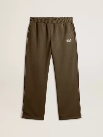 Joggingbyxor för herr i militärgrön med vit logotyp