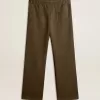 Joggingbyxor för herr i militärgrön med vit logotyp Joggingbyxor för herr i militärgrön med vit logotyp
