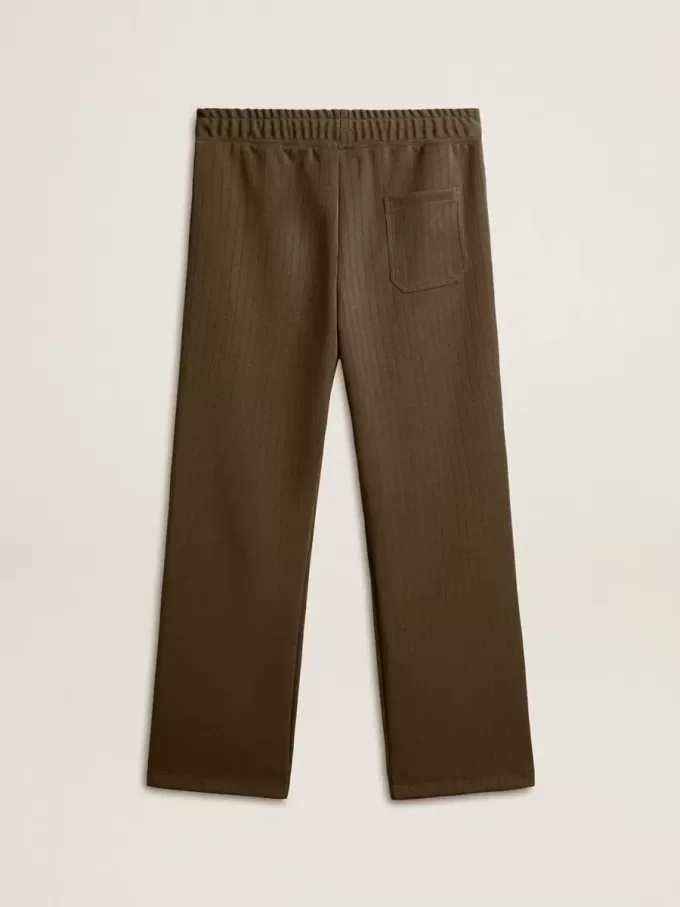 Joggingbyxor för herr i militärgrön med vit logotyp Joggingbyxor för herr i militärgrön med vit logotyp