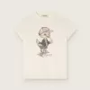 Journey T-shirt för flickor i vit bomullsjersey med digitalt tryck av maskoten och kristallapplikationer Journey T-shirt för flickor i vit bomullsjersey med digitalt tryck av maskoten och kristallapplikationer