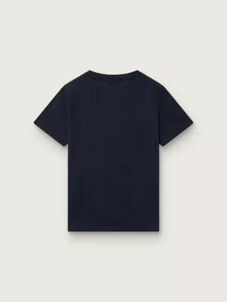 Journey T-shirt för pojkar i blå bomullsjersey med digitalt maskottryck