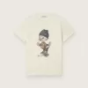 Journey T-shirt för pojkar i vit bomullsjersey med digitalt tryck av maskoten Journey T-shirt för pojkar i vit bomullsjersey med digitalt tryck av maskoten