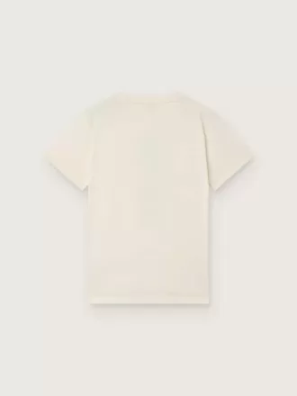 Journey T-shirt för pojkar i vit bomullsjersey med digitalt tryck av maskoten