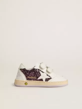 junior ball star i lila glitter med vit lderstjrna och hlflik 1 330x440 - Junior Ball Star i lila glitter med vit l&auml;derstj&auml;rna och h&auml;lflik
