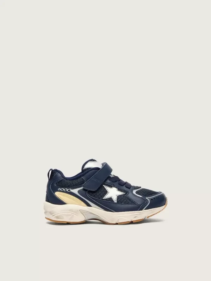 Junior Lightstar i blått läder och mesh med grå läderstjärna