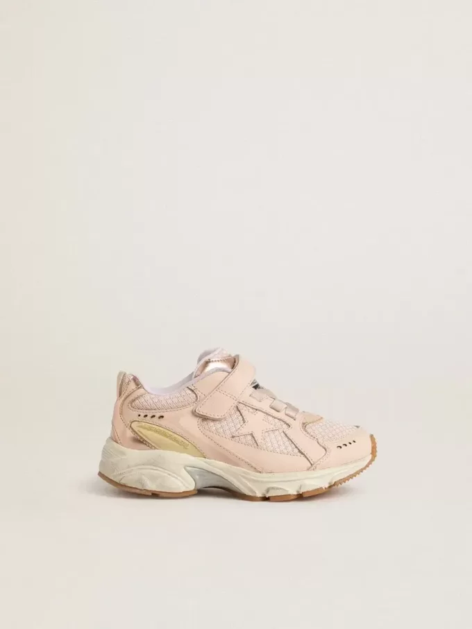 Junior Lightstar i rosa läder och mesh med rosa läderstjärna Junior Lightstar i rosa läder och mesh med rosa läderstjärna