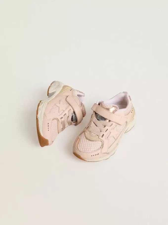 Junior Lightstar i rosa läder och mesh med rosa läderstjärna Junior Lightstar i rosa läder och mesh med rosa läderstjärna