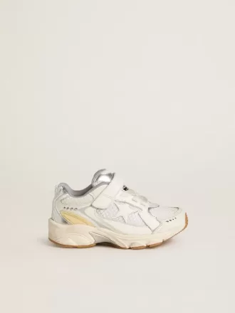 Junior Lightstar i vitt läder och mesh med vit läderstjärna