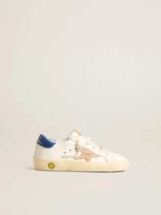 Junior Super-Star i nappaläder med beige stjärna och blå hälflik