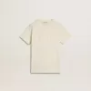 Krämefärgad T-shirt för pojkar med upphöjt logo Krämefärgad T-shirt för pojkar med upphöjt logo