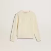 Krämfärgad sweatshirt för flickor med patch-text