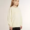 Krämfärgad sweatshirt för flickor med patch-text