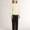 Krämfärgad sweatshirt för flickor med patch-text