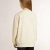 Krämfärgad sweatshirt för flickor med patch-text