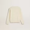 Krämfärgad sweatshirt för flickor med patch-text