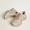 Lightstar för herr i duvgrått läder och mesh med beige TPU-stjärna Lightstar för herr i duvgrått läder och mesh med beige TPU-stjärna