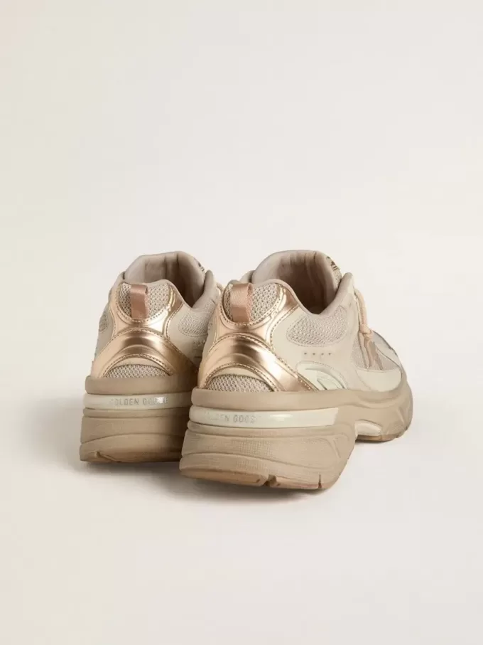 Lightstar för herr i duvgrått läder och mesh med beige TPU-stjärna Lightstar för herr i duvgrått läder och mesh med beige TPU-stjärna