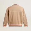 Ljusbeige sweatshirt med dragkedja och vit logotyp för herr Ljusbeige sweatshirt med dragkedja och vit logotyp för herr