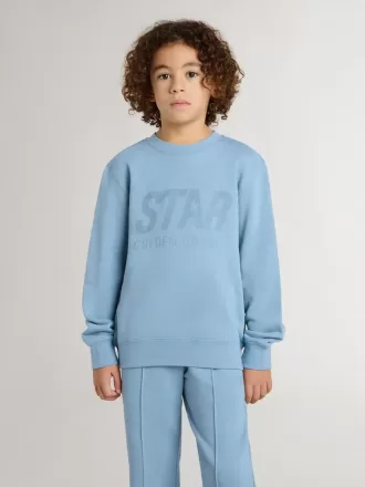 Ljusblå sweatshirt för pojkar med text på framsidan