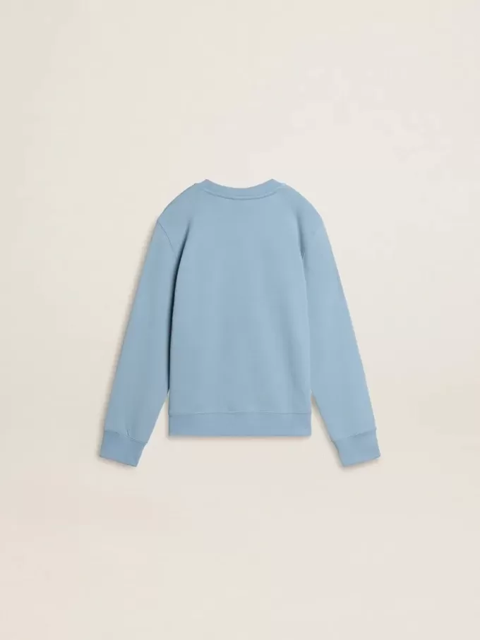 Ljusblå sweatshirt för pojkar med text på framsidan Ljusblå sweatshirt för pojkar med text på framsidan