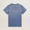 Ljusblå T-shirt för damer med tryck på bröstet Ljusblå T-shirt för damer med tryck på bröstet