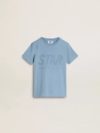 Ljusblå T-shirt med tryck för pojkar
