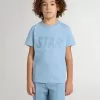 Ljusblå T-shirt med tryck för pojkar Ljusblå T-shirt med tryck för pojkar