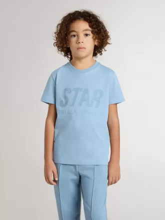 Ljusblå T-shirt med tryck för pojkar