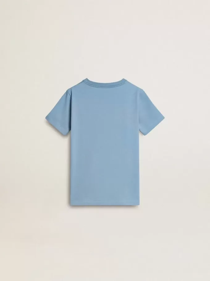 Ljusblå T-shirt med tryck för pojkar Ljusblå T-shirt med tryck för pojkar