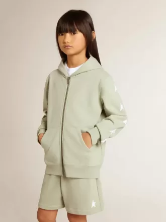 Ljusgrön sweatshirt med dragkedja