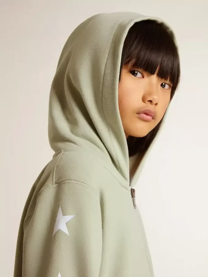 Ljusgrön sweatshirt med dragkedja Ljusgrön sweatshirt med dragkedja