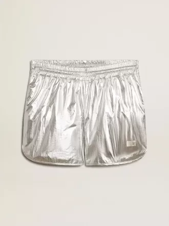 Löparshorts för herr i silverfärgat tyg